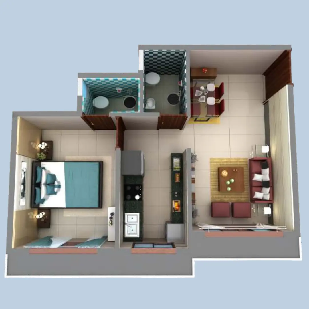 1 bhk floorplan