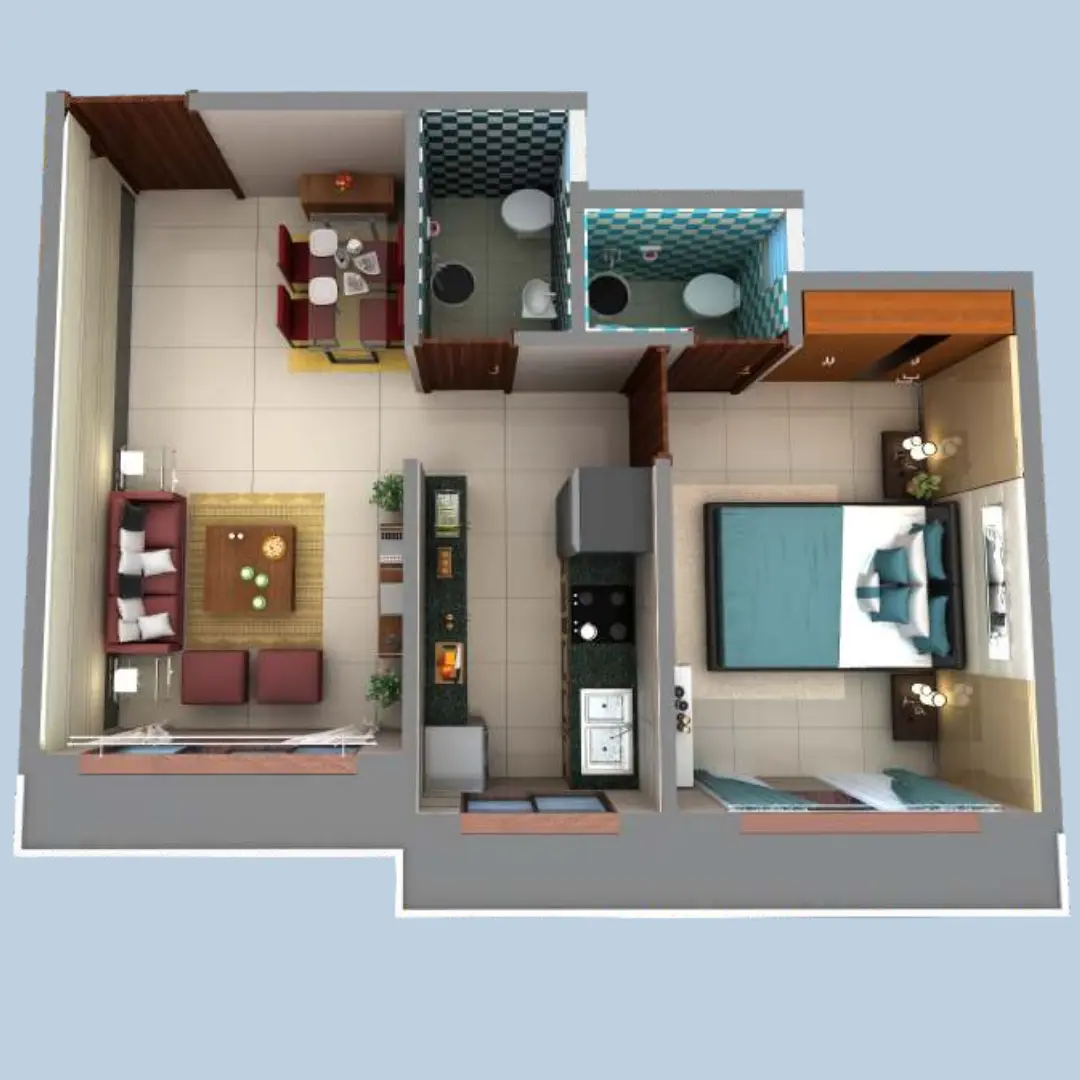 1 bhk floorplan
