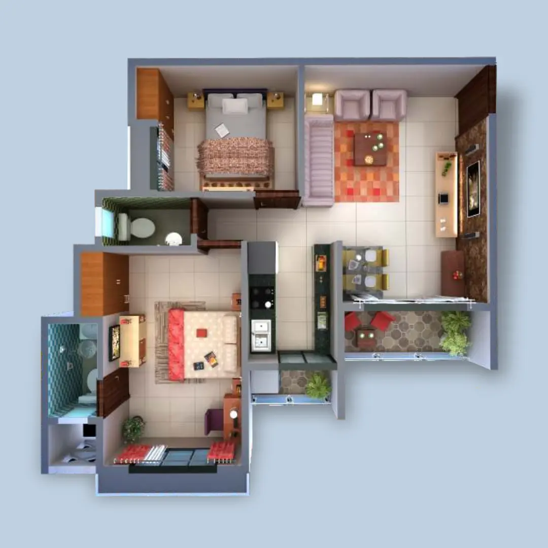 2 bhk floorplan